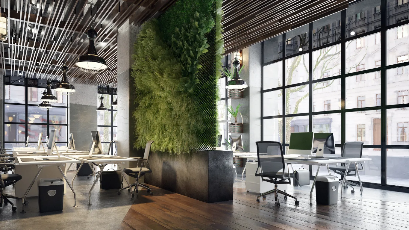 Modernes Büro mit Microsoft-365-Arbeitsplätzen